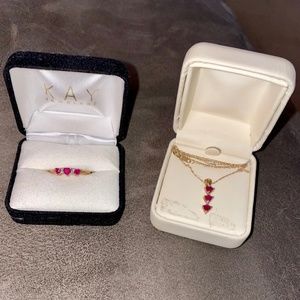 NEW pink ruby jewelry set
